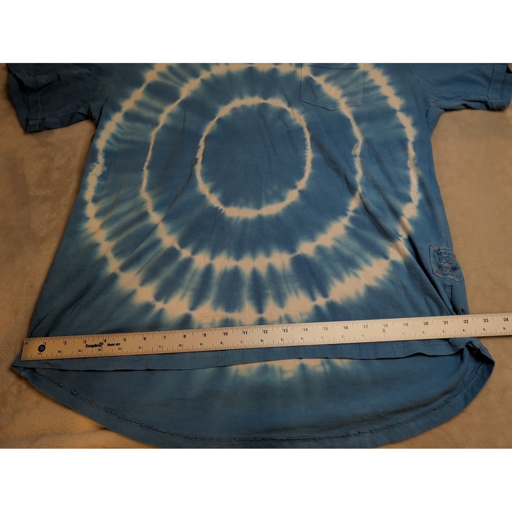 Black Jack Tie Dye T-Shirt Mens Large Blue Spiral Pocket Graphic Tee - Picture 5 of 6